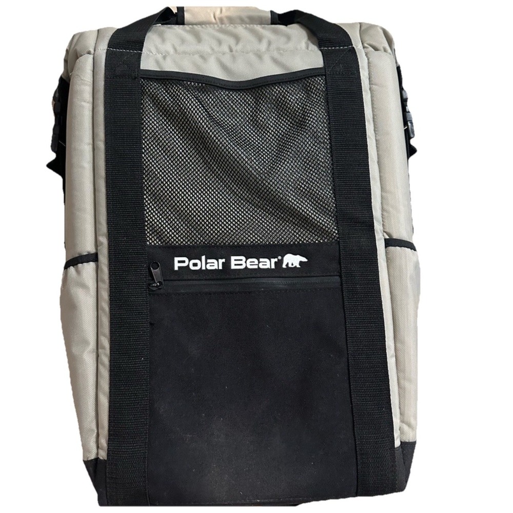 Polar Bear Coolers Original Backpack Soft Cooler Silver Beige Gray
